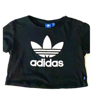 ADIDAS CROP TEE BLACK & WHITE